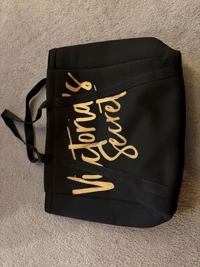 Victoria's Secret Black Tote with Gold Logo